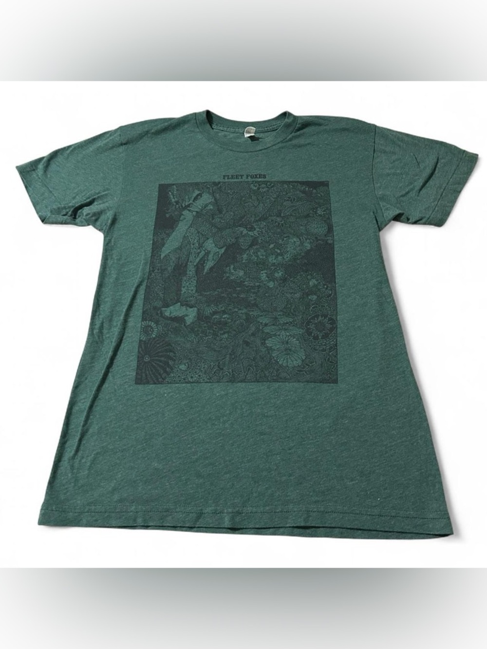 Fleet Foxes Indie Alternative Hipster Band Shirt Green Size Small